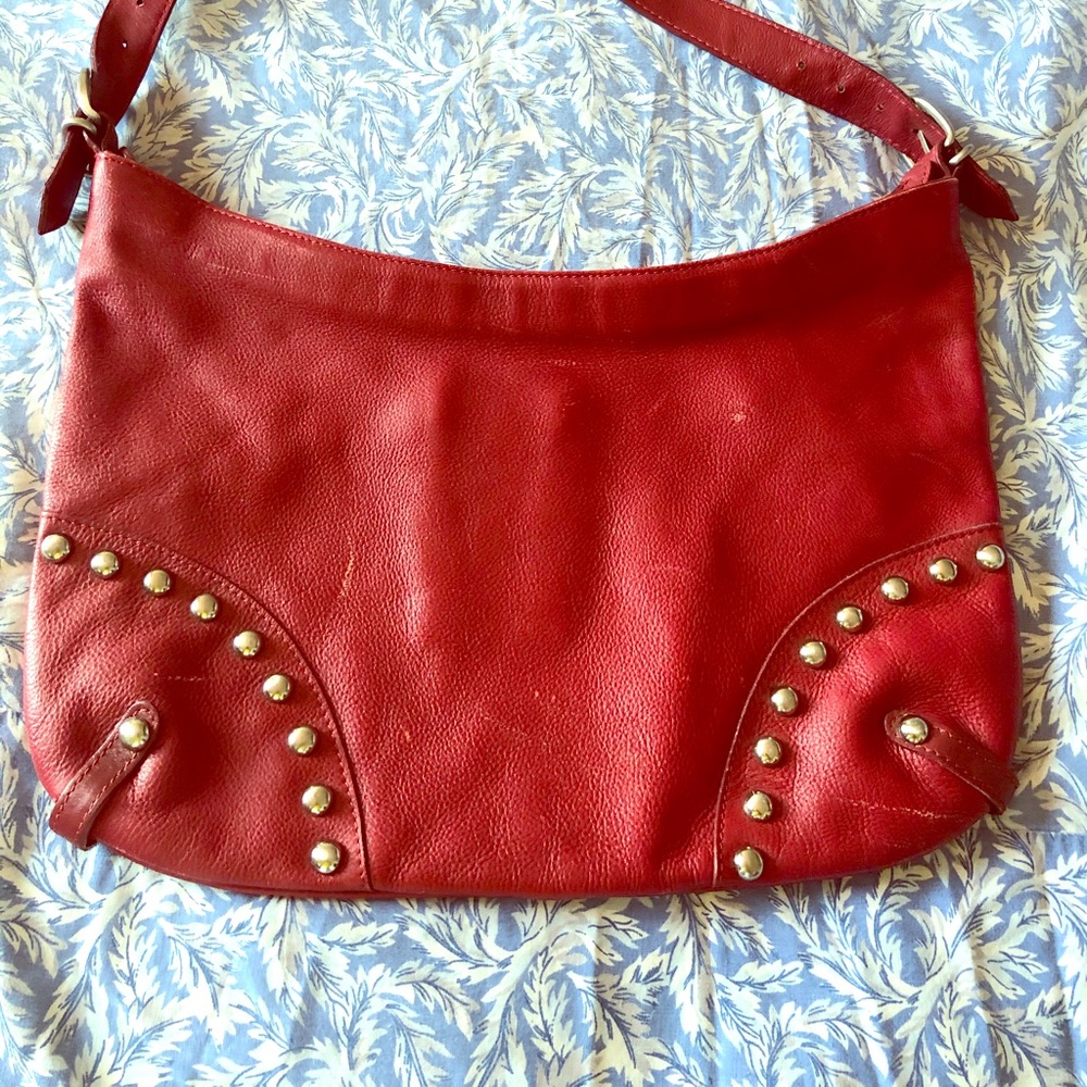 Hobo bag with studs made in Italy